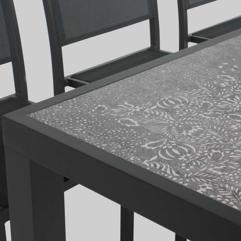 Table de jardin en céramique effet stamp (185 x 95 x 74 cm) (3/6)