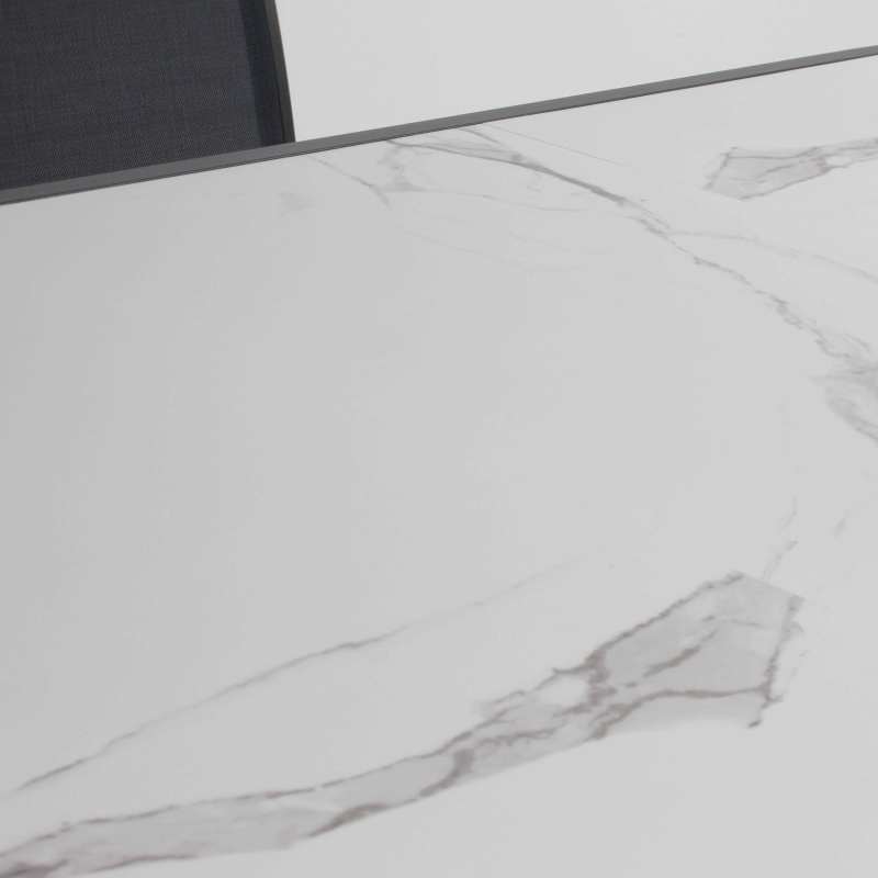 Table de jardin en céramique effet marbre (230 x 95 x 74 cm)