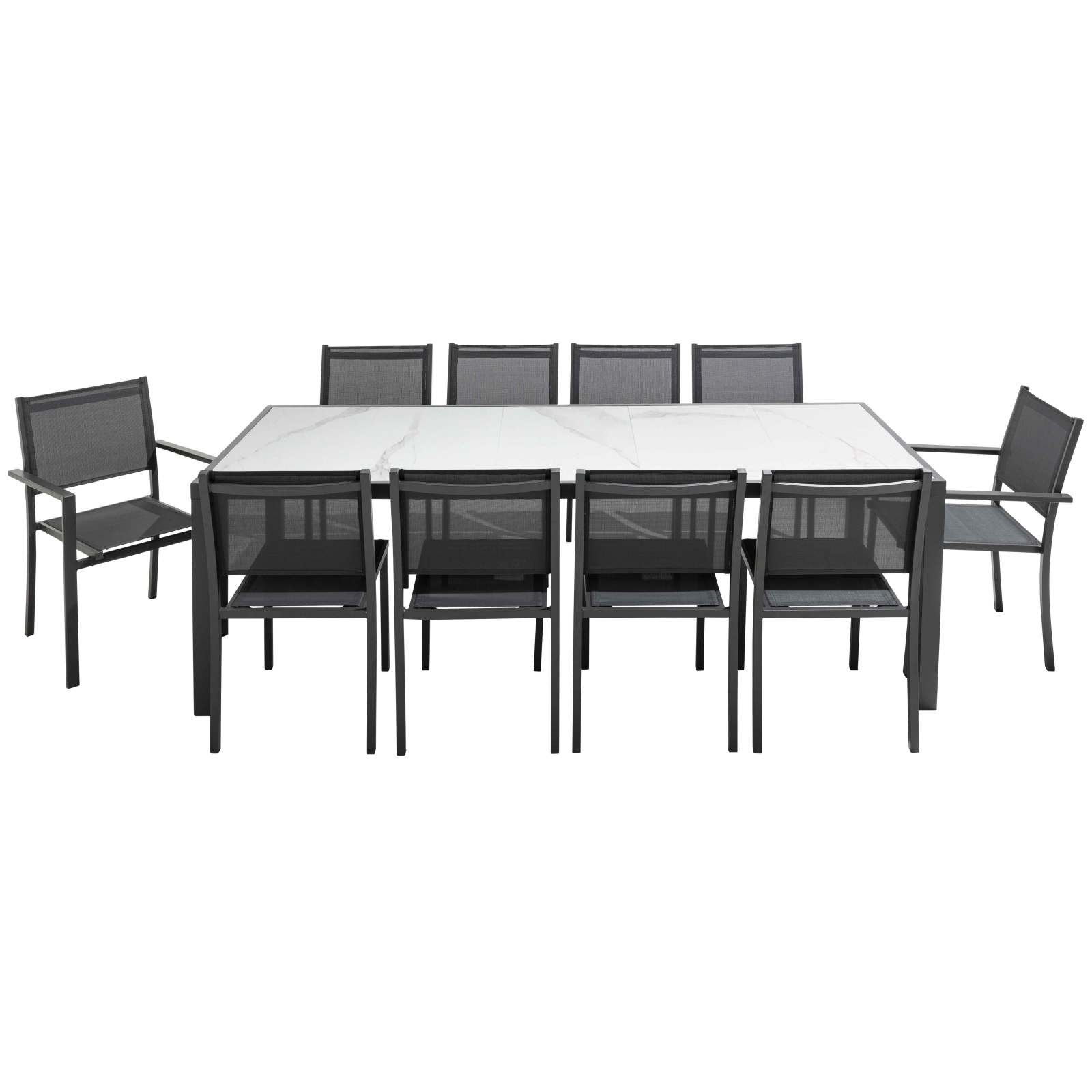 Table de jardin en céramique effet marbre (230 x 95 x 74 cm)