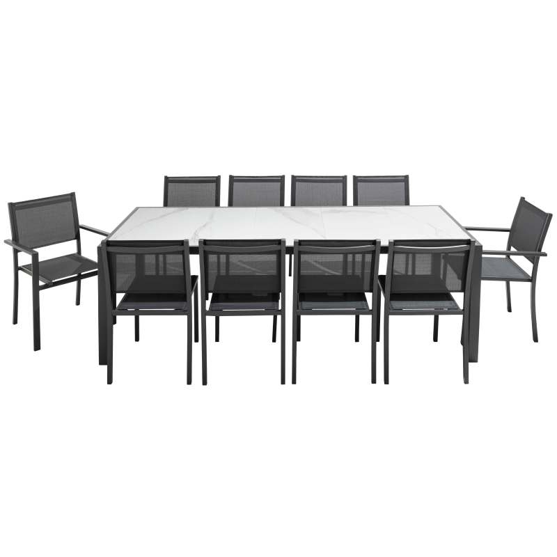 Table de jardin en céramique effet marbre (230 x 95 x 74 cm)