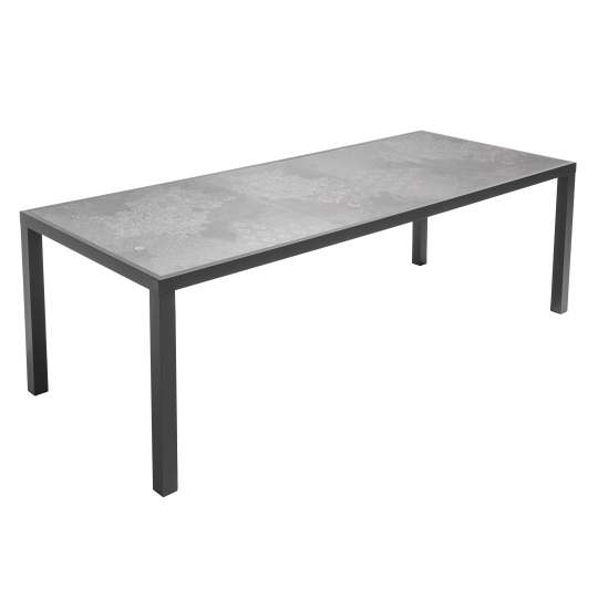 Table de jardin en aluminium et céramique effet stamp 10 personnes 230x95 cm | Oviala