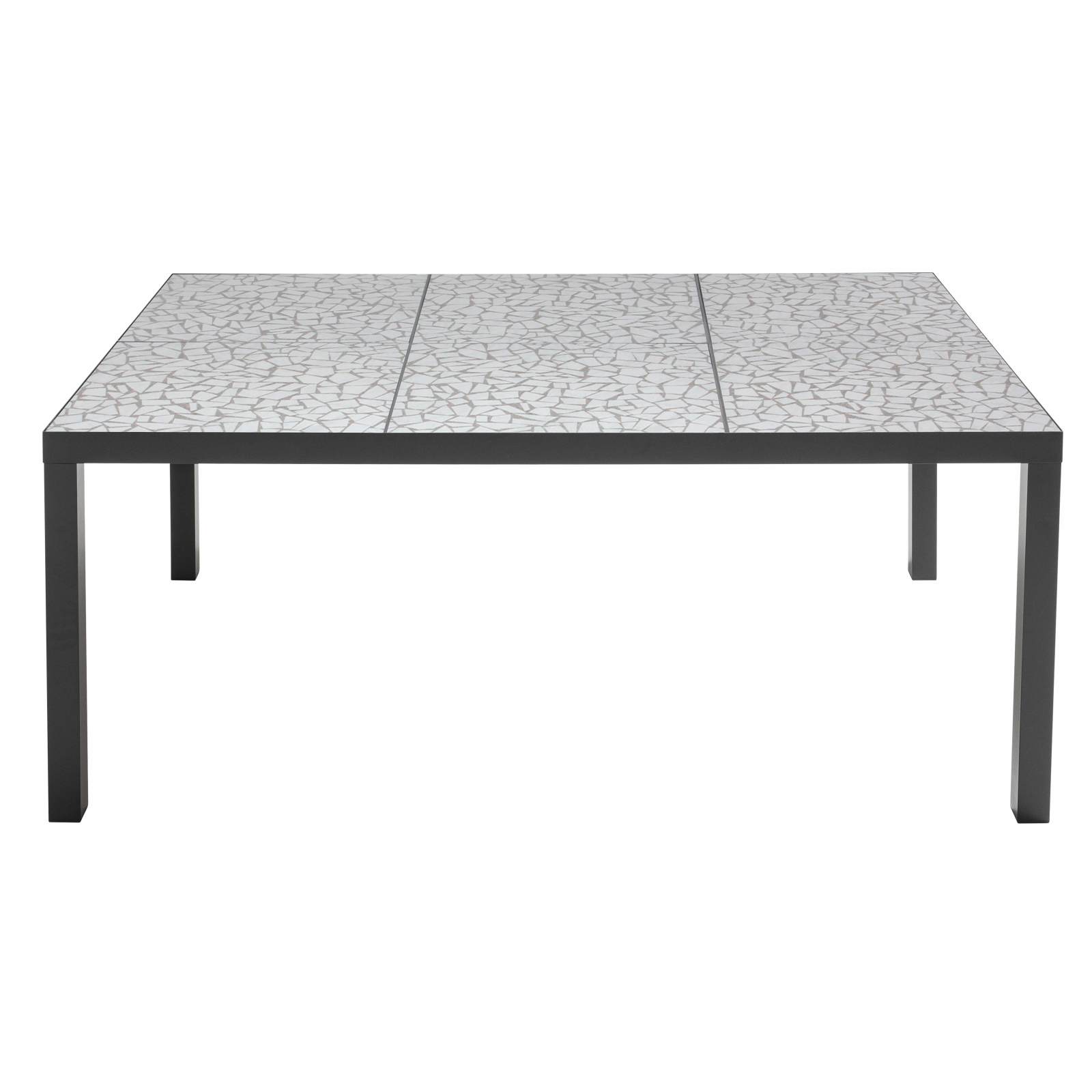 Table de jardin en céramique effet mozaic (182 x 121 x 74 cm)