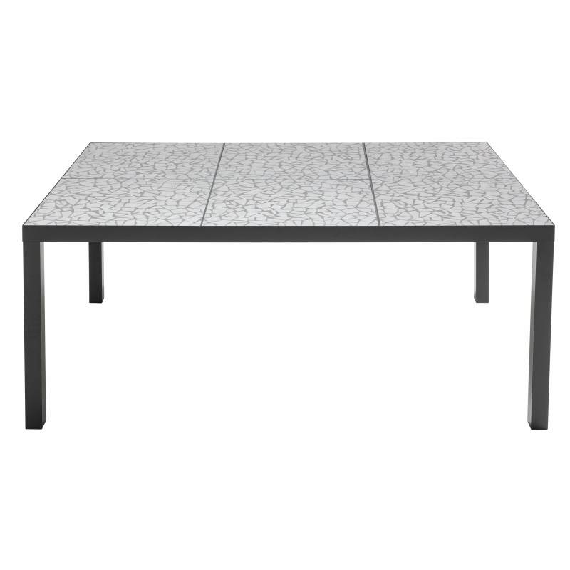 Table de jardin en céramique effet mozaic (182 x 121 x 74 cm)