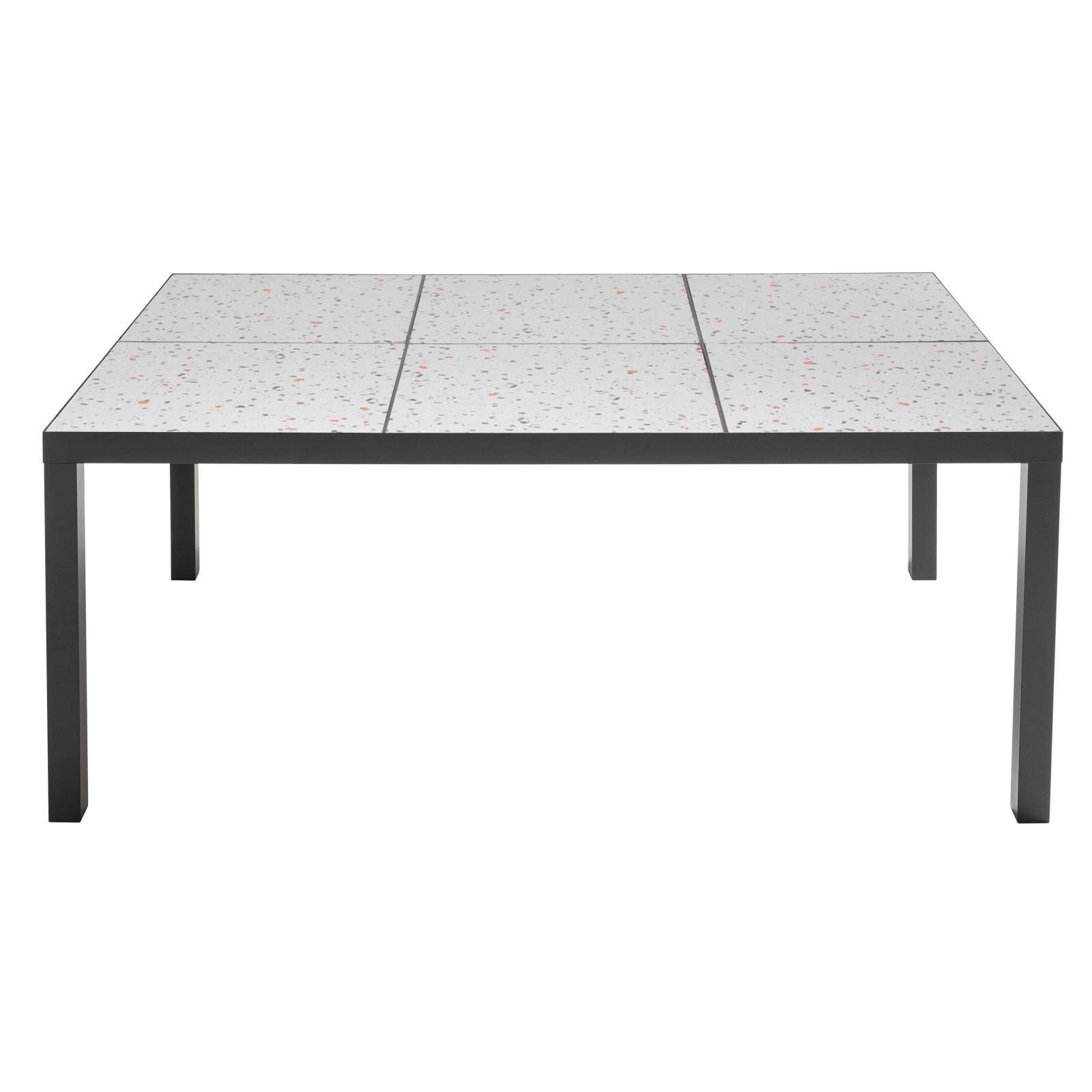 Table de jardin en céramique effet terrazzo (182 x 121 x 74 cm)