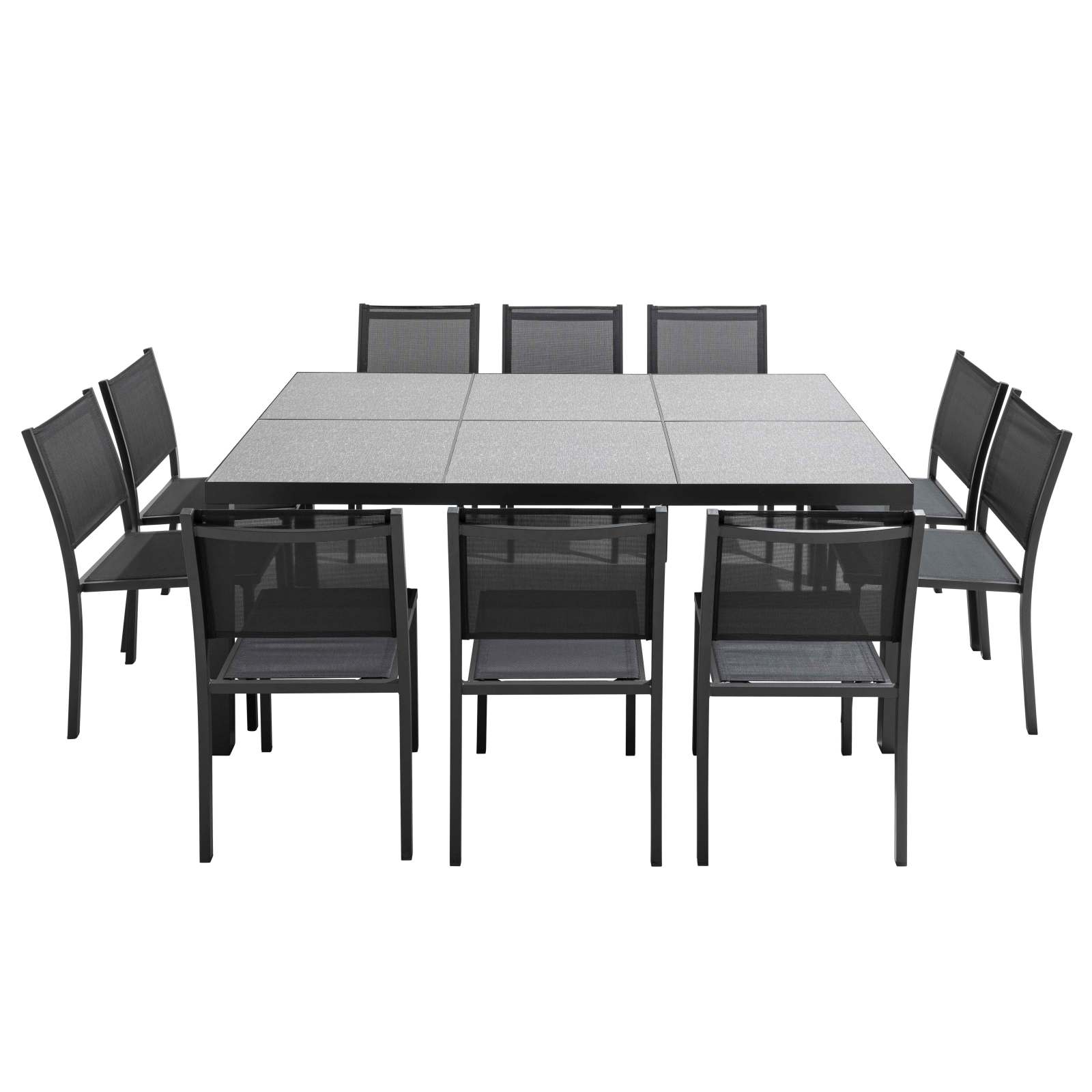 Table de jardin en céramique motif Fabric (182 x 121 x 74 cm)