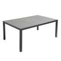 Table de jardin plateau en céramique effet béton ciré (182 x 121 x 74 cm)