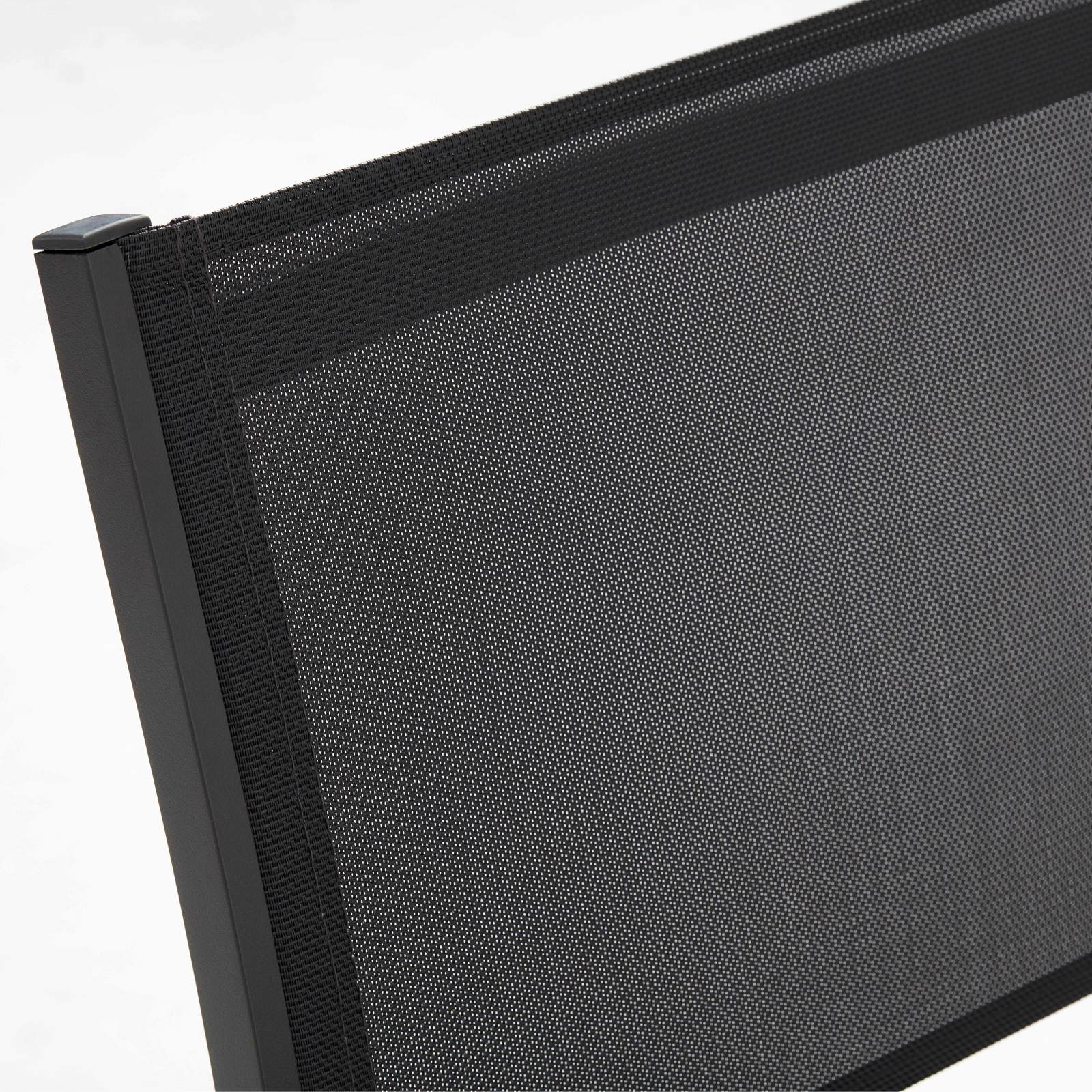 Table de jardin 182 x 121 cm avec plateau en céramique motif Fabric et 10 chaises Table de jardin 182 x 121 cm avec plateau en céramique motif Fabric et 10 chaises