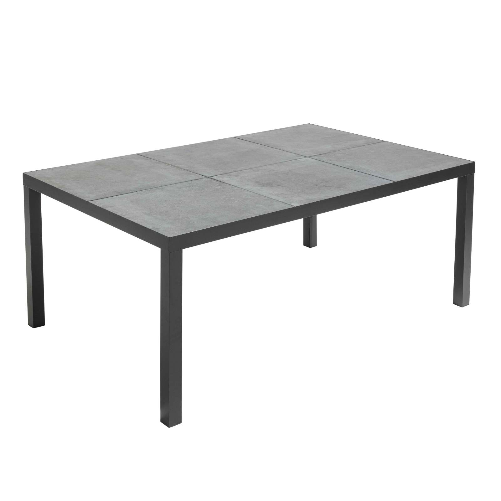 Table de jardin rectangulaire en céramique 182 x 121 cm et 10 chaises