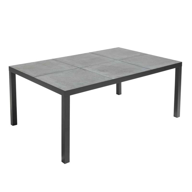Table de jardin rectangulaire en céramique 182 x 121 cm et 10 chaises