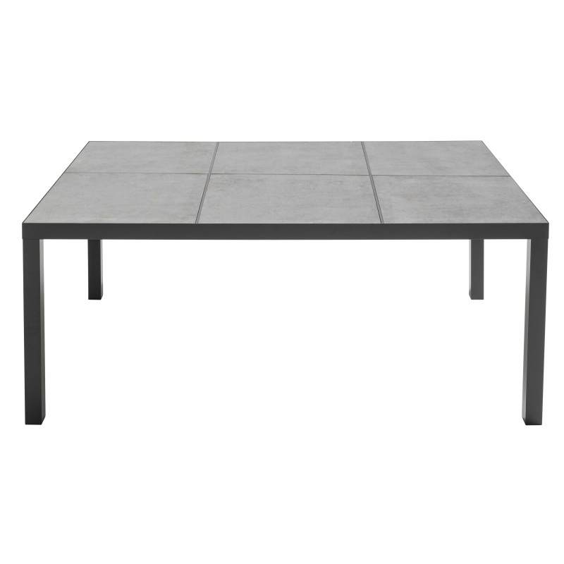 Table de jardin rectangulaire en céramique 182 x 121 cm et 10 chaises
