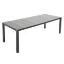 Table de jardin rectangulaire en céramique effet béton ciré 230 x 95 cm avec 8 chaises et 2 chaises avec accoudoirs