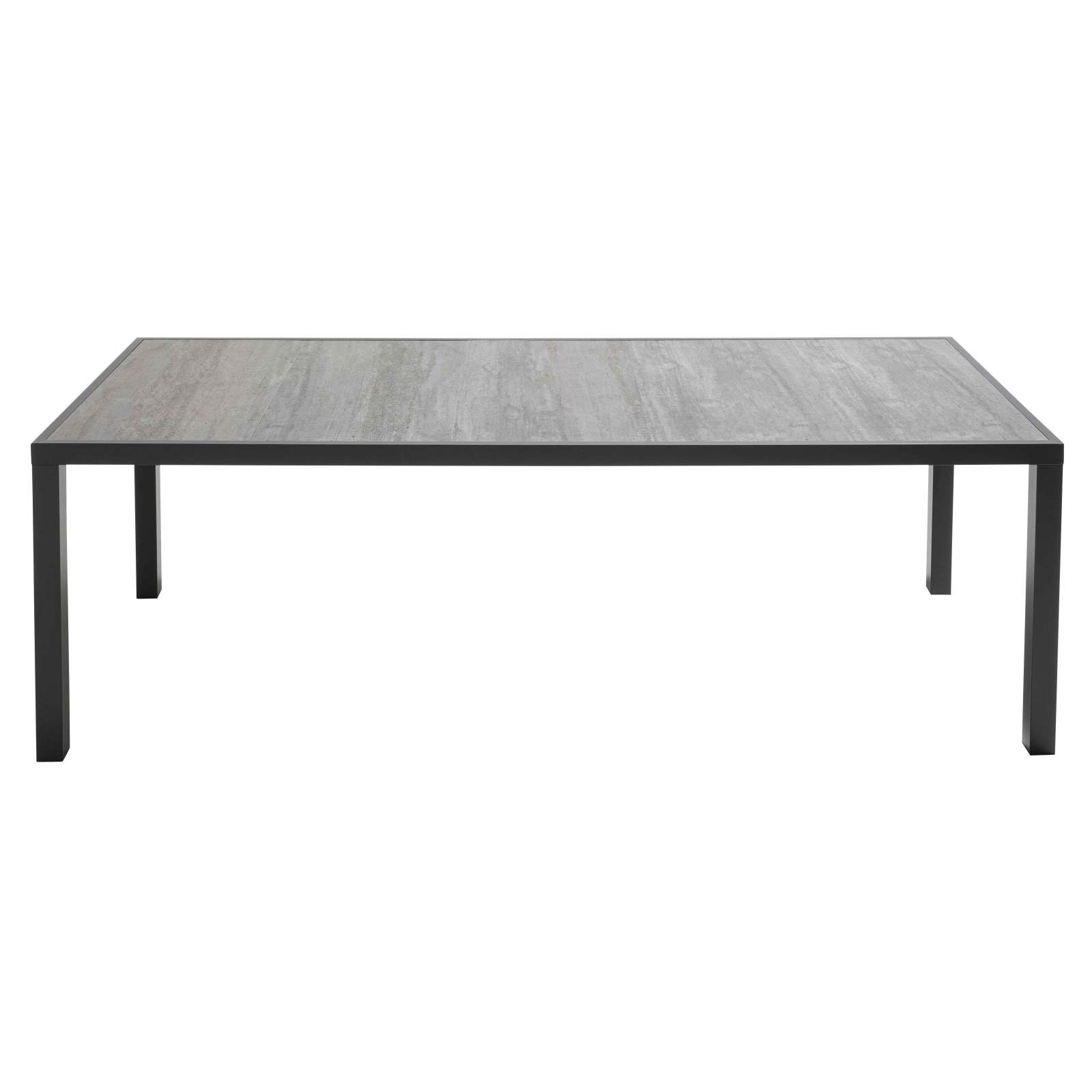 Table de jardin en céramique 10 places effet béton ciré