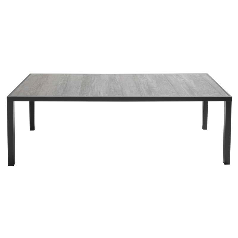 Table de jardin en céramique 10 places effet béton ciré