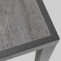 Table de jardin en céramique 10 places effet béton ciré