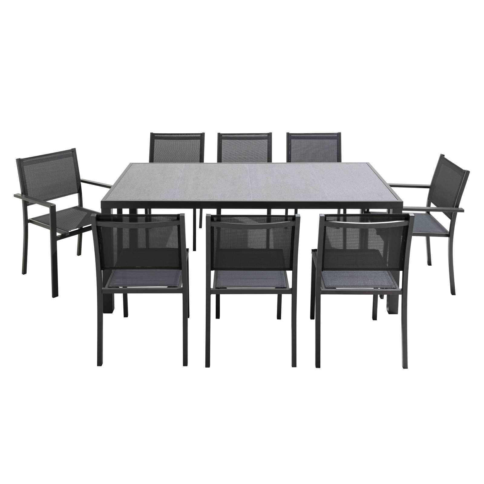 Table de jardin en céramique gris anthracite (185 x 95 x 74 cm)