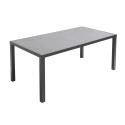 Table de jardin rectangulaire 185 x 95 cm avec plateau en céramique, 6 chaises et 2 chaises avec accoudoirs