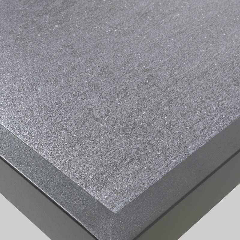 Table de jardin rectangulaire 185 x 95 cm avec plateau en céramique, 6 chaises et 2 chaises avec accoudoirs