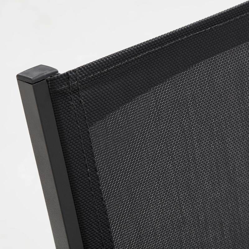 Table de jardin rectangulaire 185 x 95 cm avec plateau en céramique, 6 chaises et 2 chaises avec accoudoirs