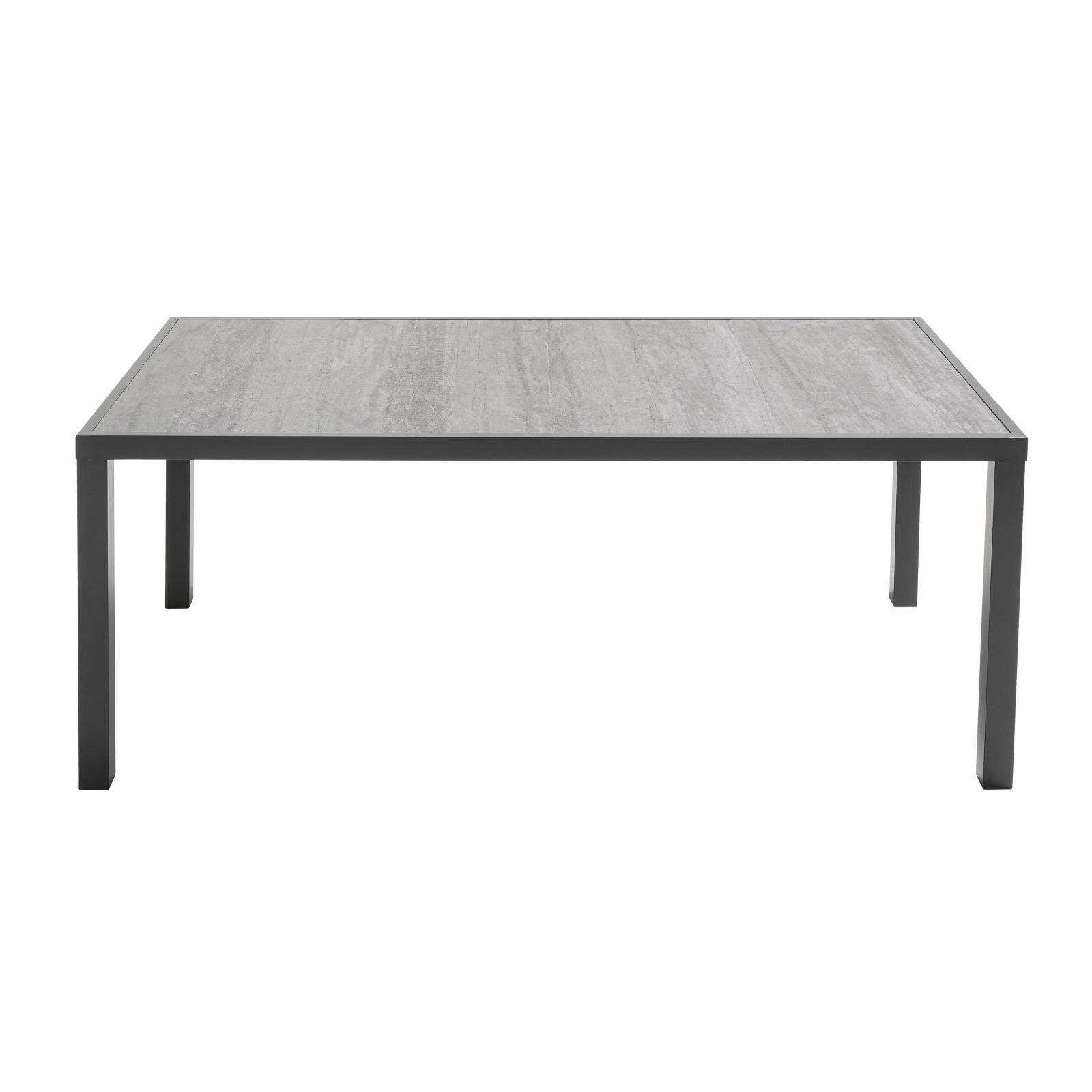 Table de jardin plateau en céramique effet béton (185 x 95 x 74 cm)