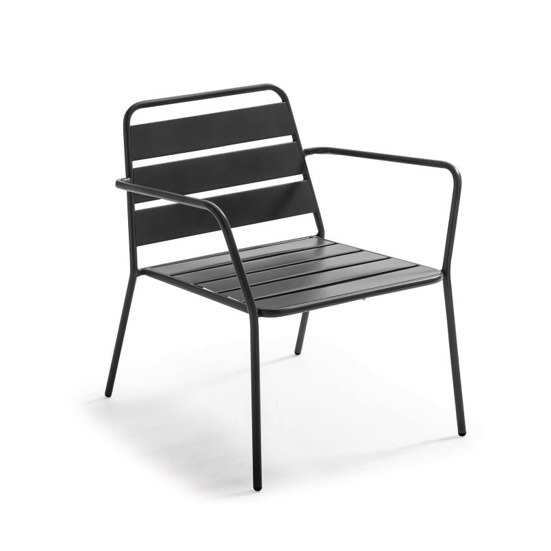 Fauteuil de jardin bas en métal