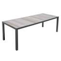 Table avec plateau en céramique effet bois grisé 10 personnes