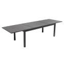 Table de jardin rectangulaire extensible en aluminium et polywood avec 8 chaises et 2 chaises avec accoudoirs