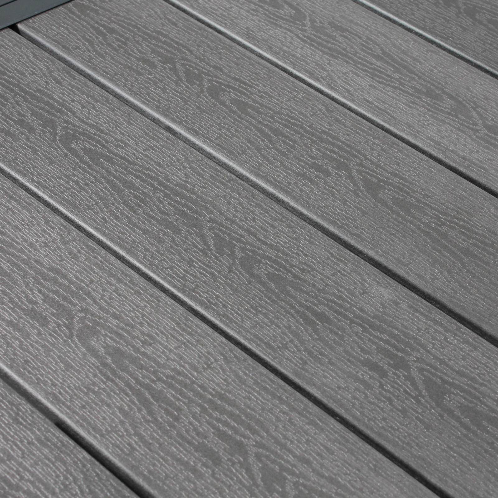 Table de jardin rectangulaire extensible en aluminium et polywood avec 8 chaises et 2 chaises avec accoudoirs