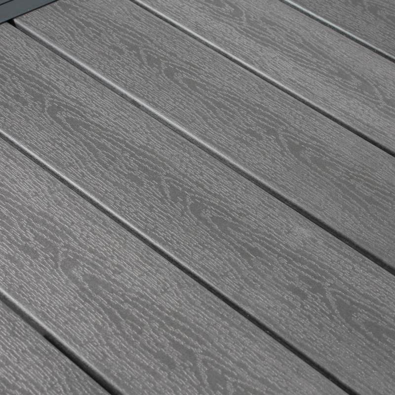 Table de jardin rectangulaire extensible en aluminium et polywood avec 8 chaises et 2 chaises avec accoudoirs