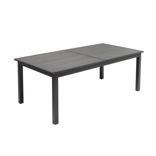 Table de jardin extensible en aluminium et bois composite 8 à 14 personnes 200/300x97 cm | Oviala