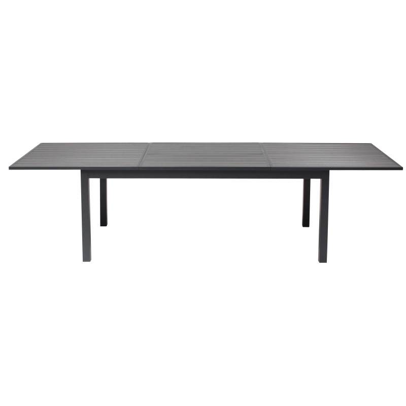 Table de jardin extensible aluminium et bois composite (200/300 x 97 x 75 cm)
