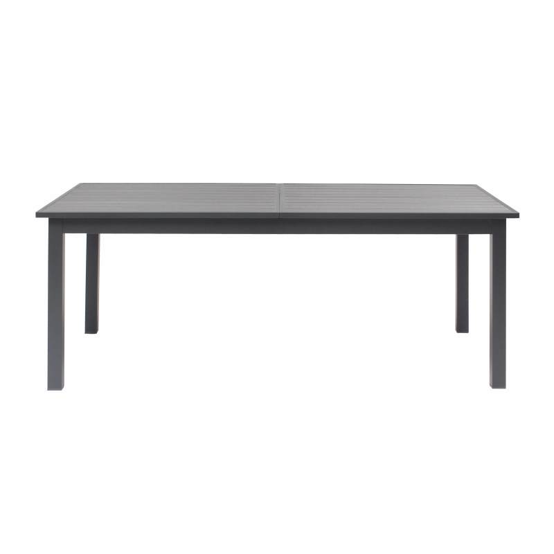 Table de jardin extensible aluminium et bois composite (200/300 x 97 x 75 cm)