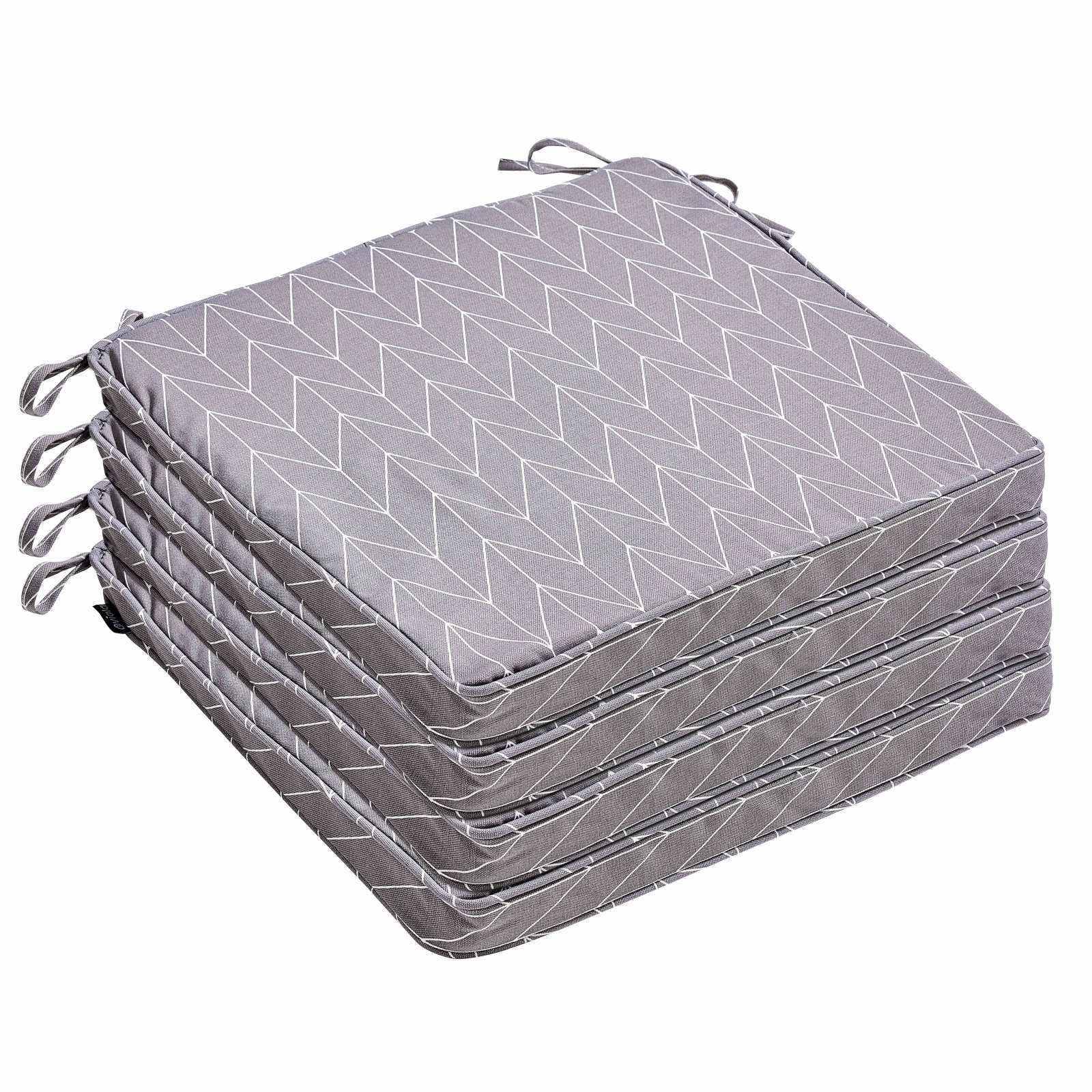 Lot de 4 galettes de chaise d'extérieur à motifs 40 x 40 cm