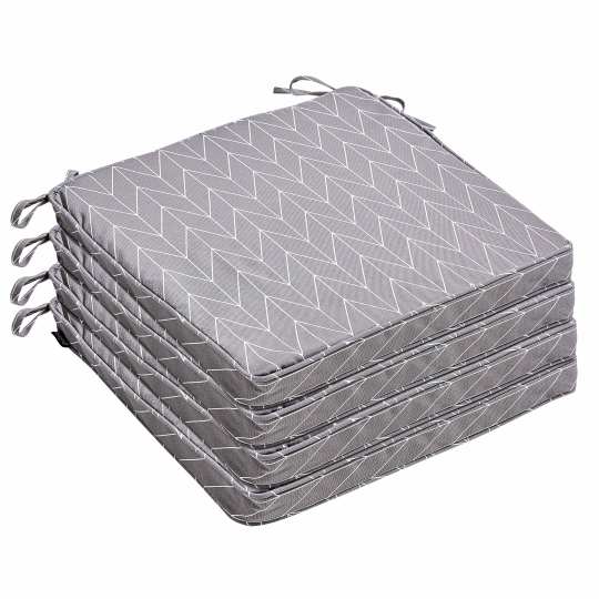 Lot de 4 galettes de chaise d'extérieur à motifs 40 x 40 cm