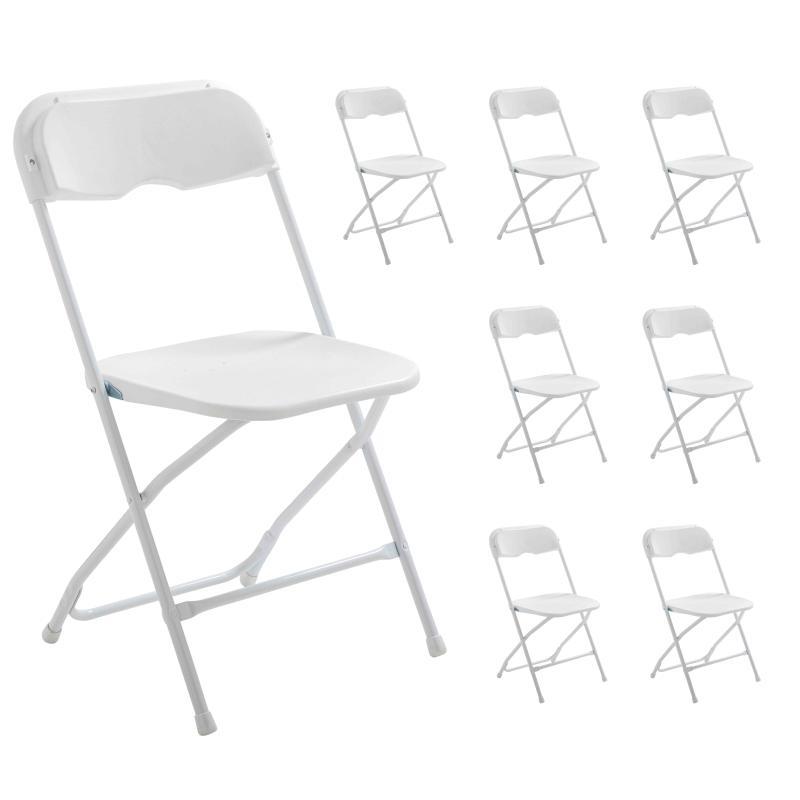 Chaise pliante blanc - Lot de 8