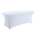 Housse élastique blanche pour table pliante 8 personnes 180cm