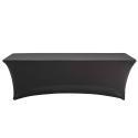 Housse élastique STRETCH noire pour table pliante 10-12 personnes 244cm