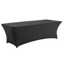 Housse élastique STRETCH noire pour table pliante 10-12 personnes 244cm