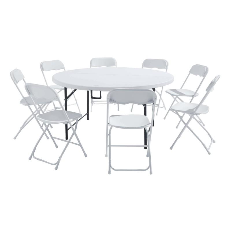 Ensemble table pliante 8 personnes et 8 chaises
