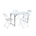 Ensemble table et 4 chaises extérieures 122 cm