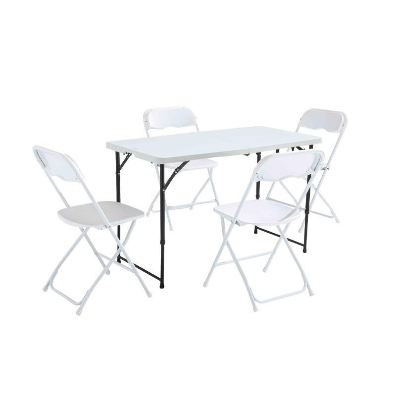 Ensemble table et 4 chaises extérieures 122 cm