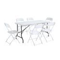 Table 162 cm et 6 chaises pliantes
