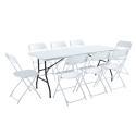 Ensemble table et chaises pliantes de jardin 180cm