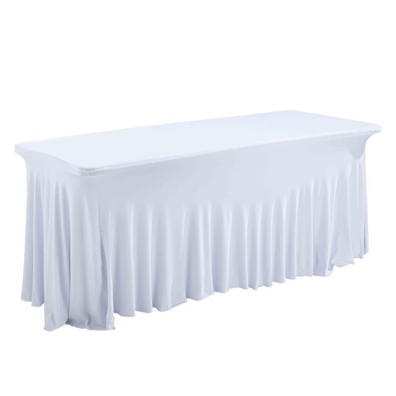 Housse élastique blanche pour table pliante 8 personnes 180cm