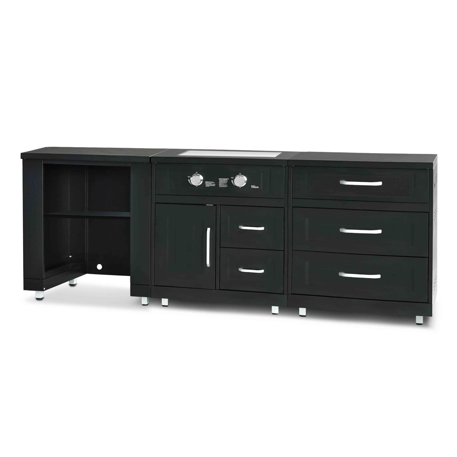 Cuisine d'extérieur en acier 3 éléments avec gazinière