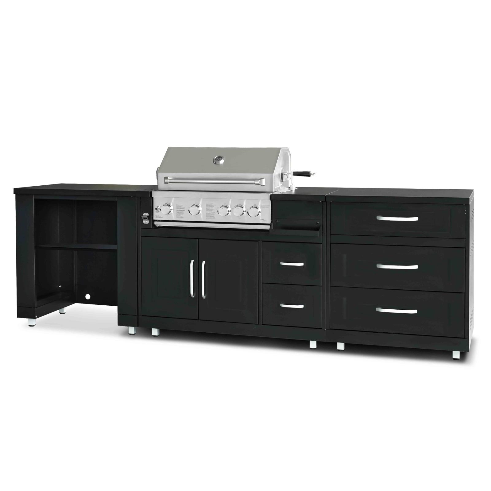 Cuisine d'extérieur acier 3 éléments avec barbecue