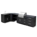 Cuisine d’extérieur angle acier noir 5 éléments avec évier et module de cuisson Barbecue