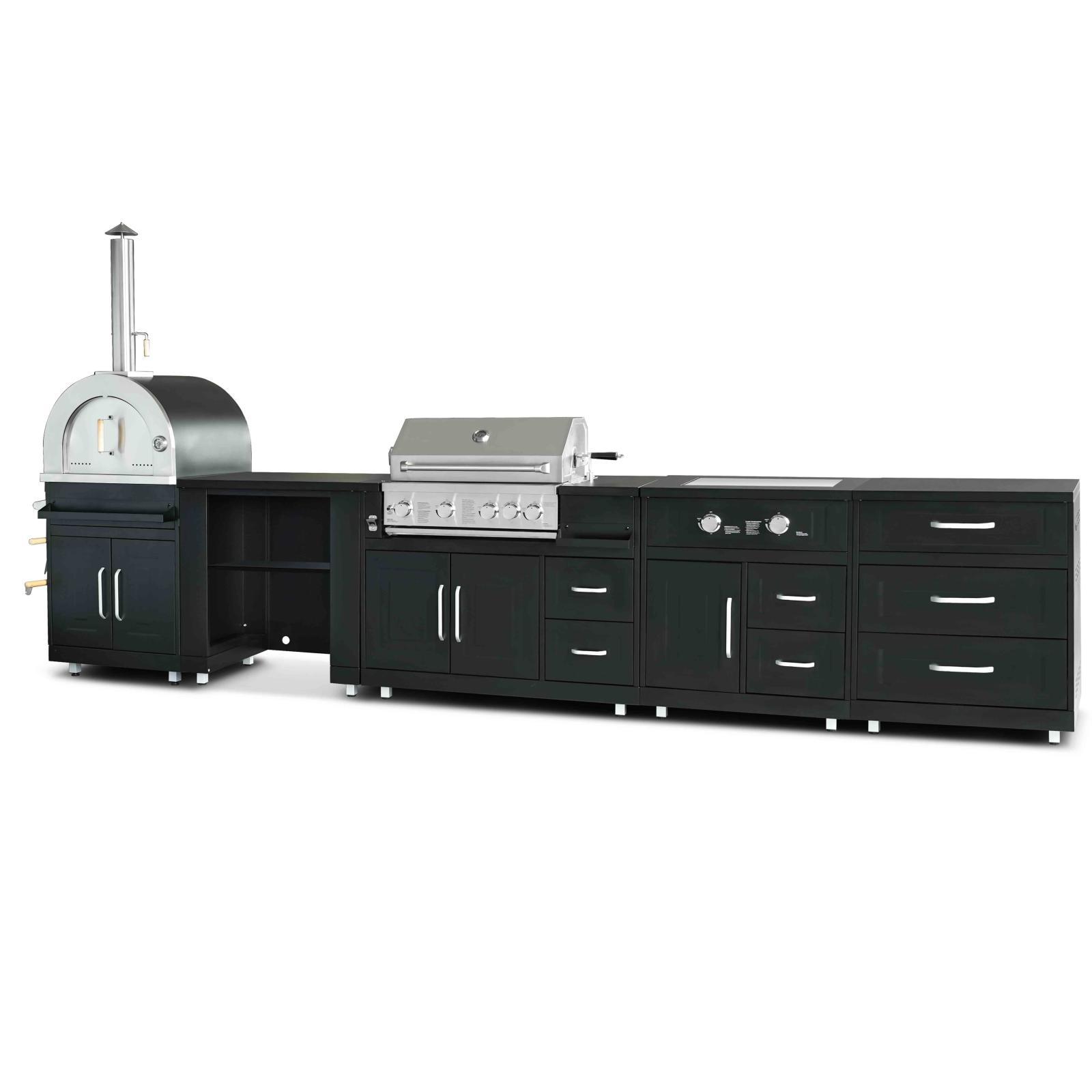 Cuisine d'extérieur acier 5 éléments / 3 modules de cuisson