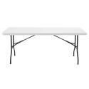 Table de jardin pliante 180cm 8 places buffet traiteur extérieure - Blanc - 180cm x 74cm x 75cm