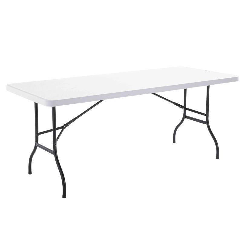 Table de jardin pliante 180cm 8 places buffet traiteur extérieure - Blanc - 180cm x 74cm x 75cm