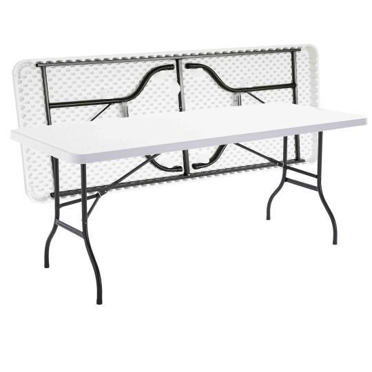 Table de jardin pliante 180cm 8 places buffet traiteur extérieure - Blanc - 180cm x 74cm x 75cm